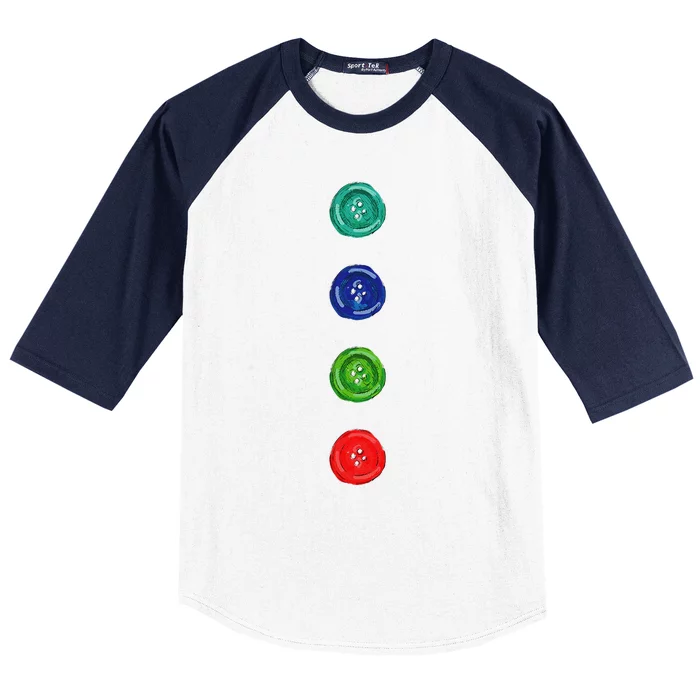 Four Groovy Buttons Blue Cat Funny Halloween Baseball Sleeve Shirt