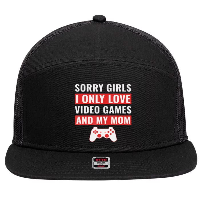 Funny Gamer Boys Valentines Day Shirt for  Video Games 7 Panel Mesh Trucker Snapback Hat