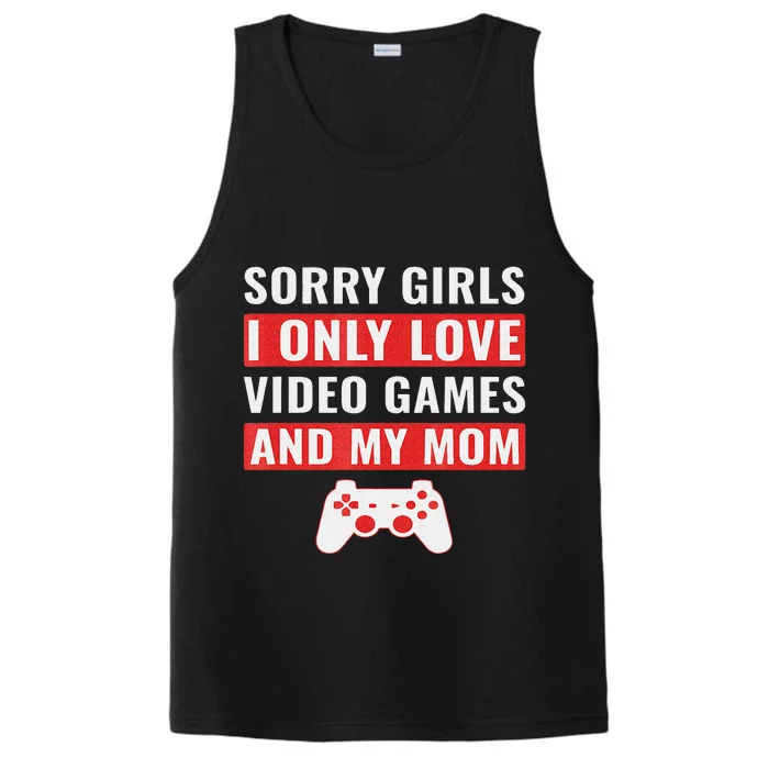 Funny Gamer Boys Valentines Day Shirt for  Video Games Performance Tank