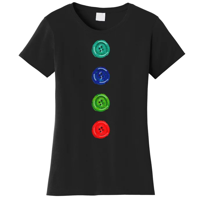 Four Groovy Buttons Blue Cat Women's T-Shirt