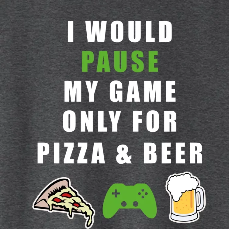 Funny Gaming Beer And Pizza Tee Gift Gamer Video Games Tee Meaningful Gift Women's Crop Top Tee