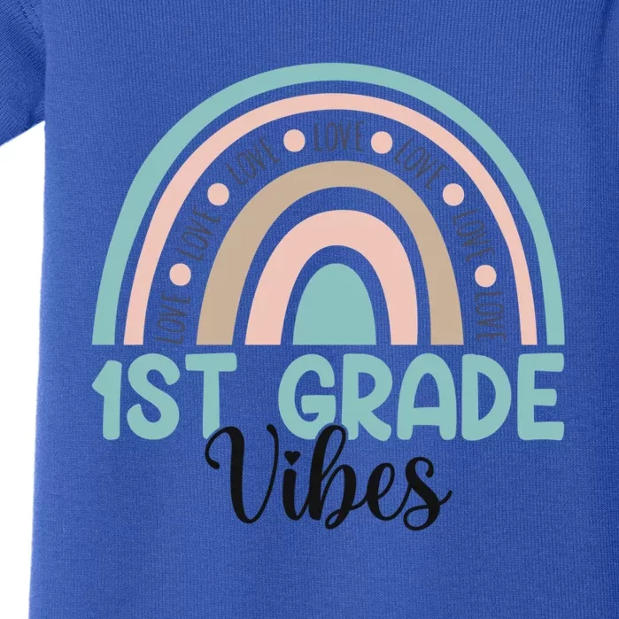 First Grade Back To School 1St Grade Vibes Rainbow Teacher Gift Baby Bodysuit