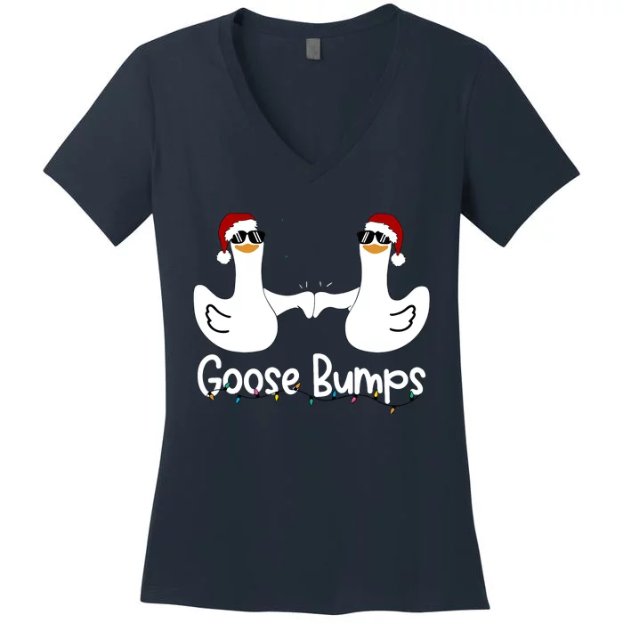 Funny Goose Bump Goosebumps Farm Life Country Christmas Women's V-Neck T-Shirt