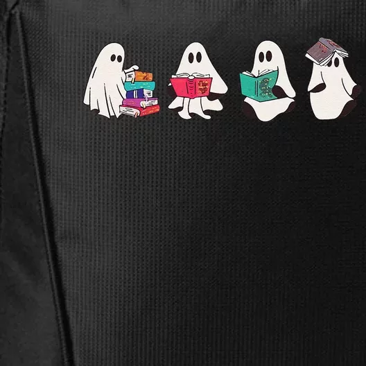 Funny Ghost Book Reading Halloween Books Lover Teacher City Backpack