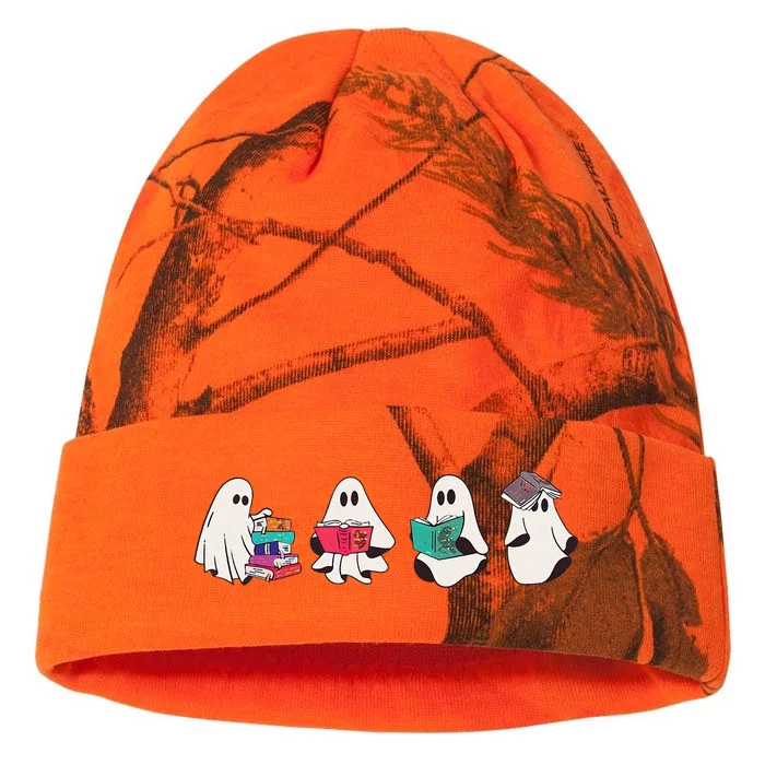 Funny Ghost Book Reading Halloween Books Lover Teacher Kati - 12in Camo Beanie