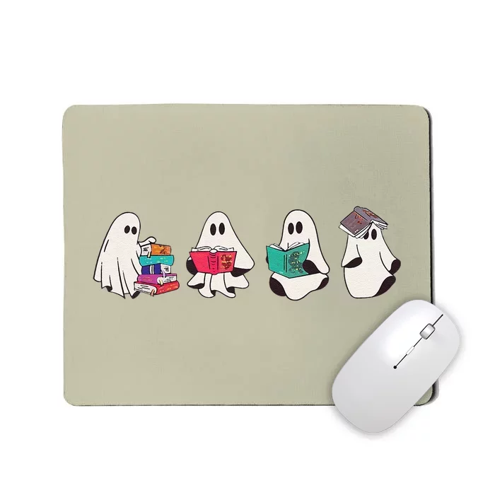 Funny Ghost Book Reading Halloween Books Lover Teacher Mousepad