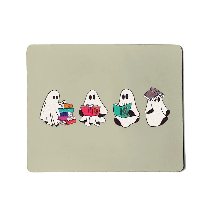 Funny Ghost Book Reading Halloween Books Lover Teacher Mousepad