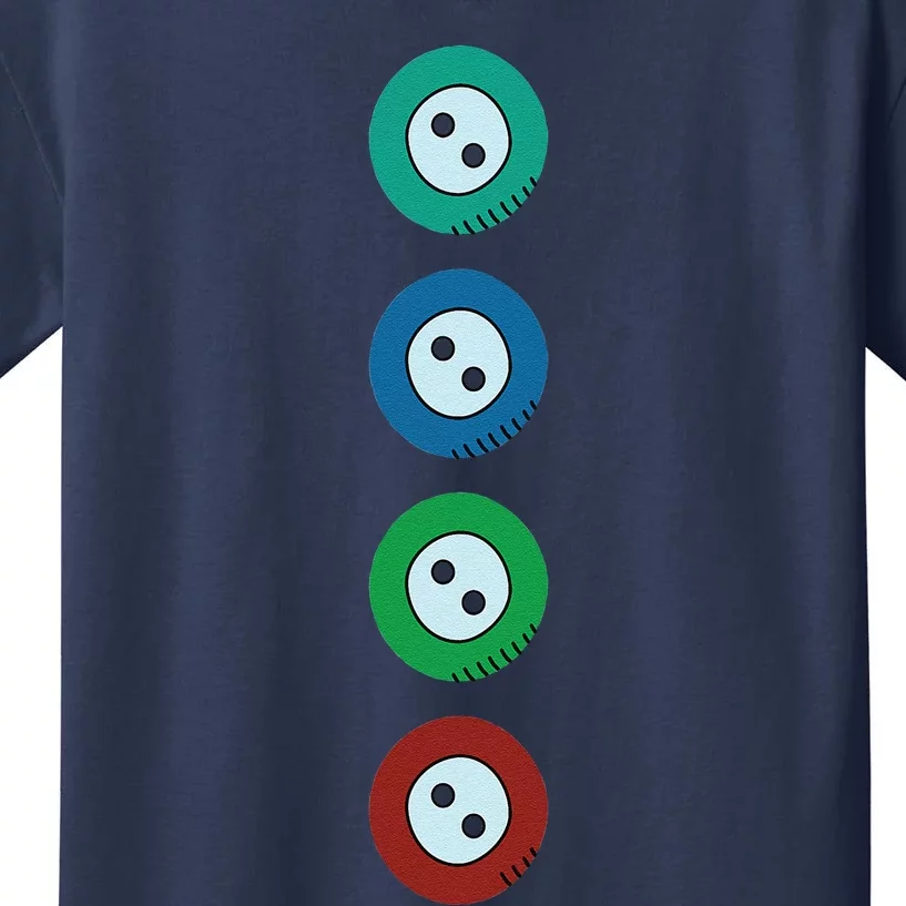 Four Groovy Buttons Blue Cat Funny Halloween Kids T-Shirt