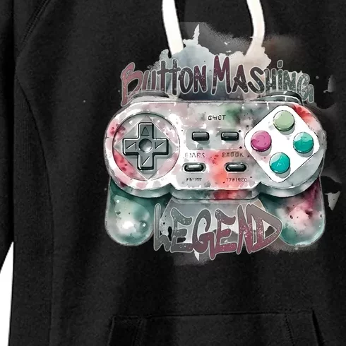 Funny Gamer Button Mashing Legend Women's Fleece Hoodie