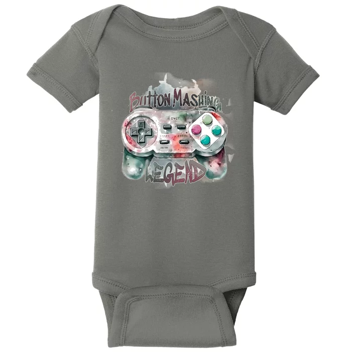 Funny Gamer Button Mashing Legend Baby Bodysuit