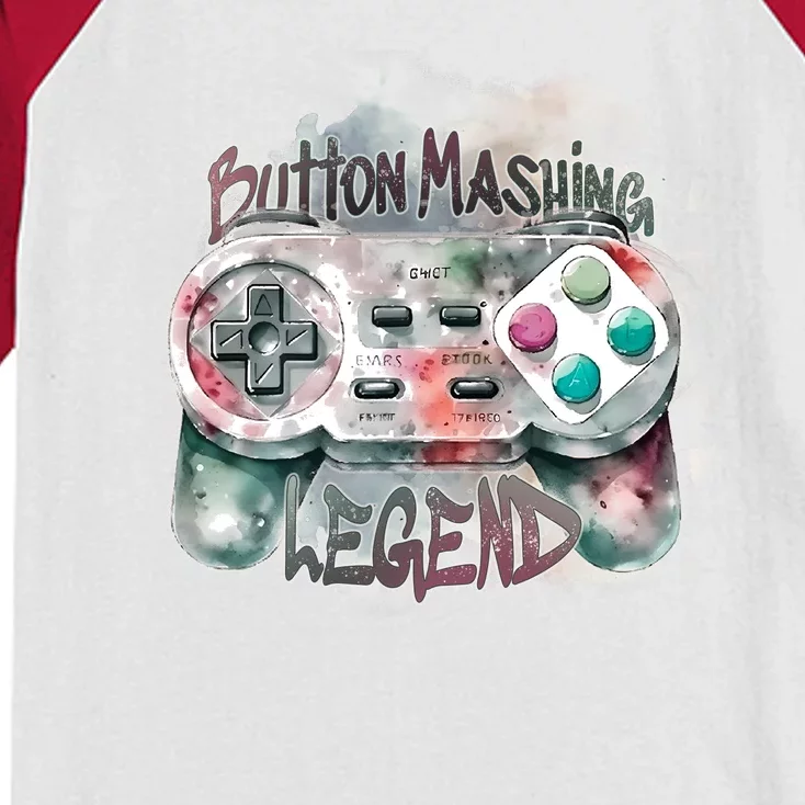 Funny Gamer Button Mashing Legend Kids Colorblock Raglan Jersey