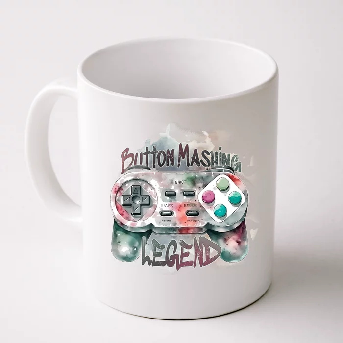 Funny Gamer Button Mashing Legend Front & Back Coffee Mug