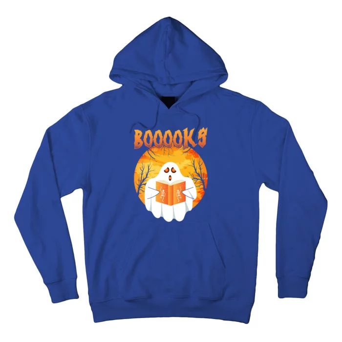 Fun Graphic Booooks Ghost Boo Read Books Halloween Gift Tall Hoodie