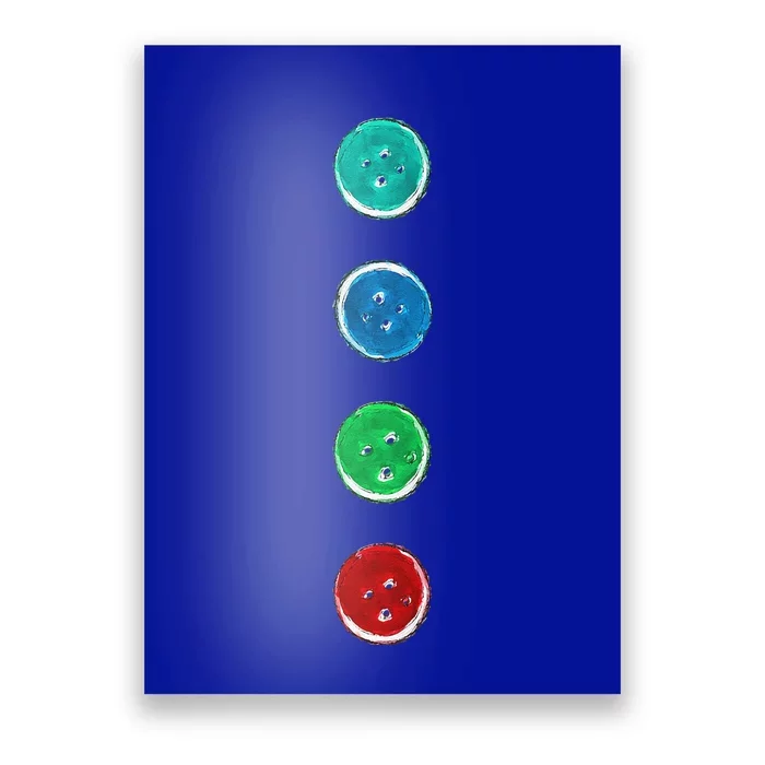 Four Groovy Buttons Blue Cat Funny Halloween Custom Poster