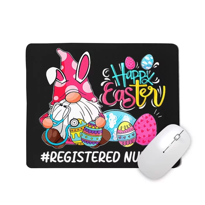 Funny Gnome Bunny Love Registered Nurse Easter Christians Mousepad