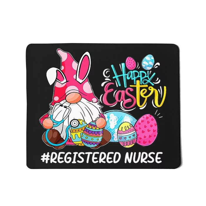 Funny Gnome Bunny Love Registered Nurse Easter Christians Mousepad