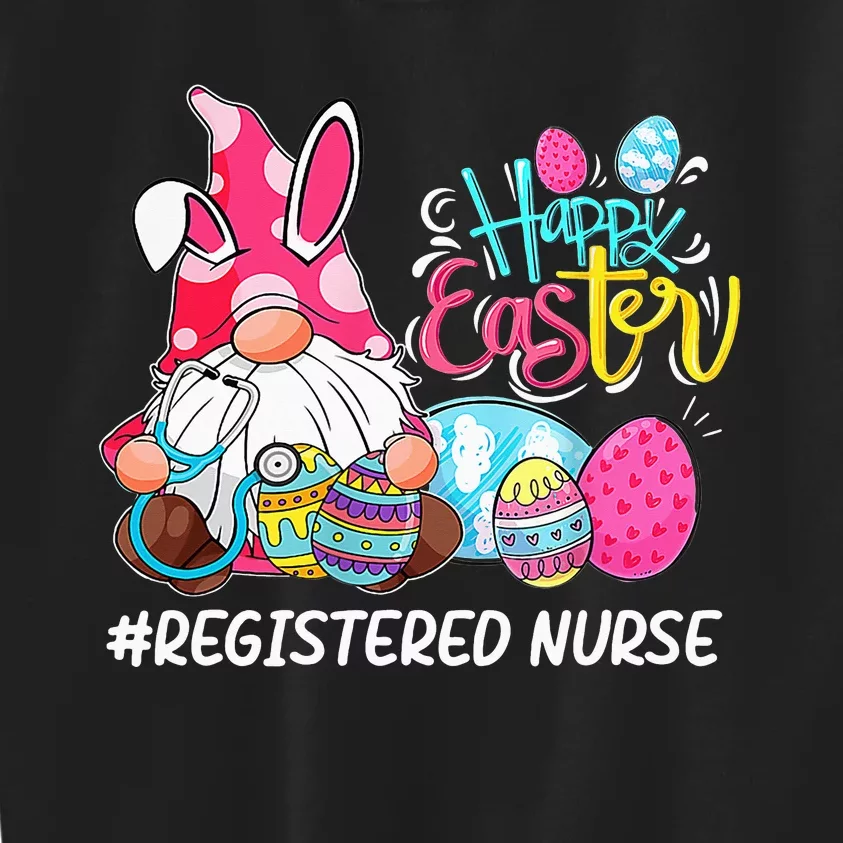 Funny Gnome Bunny Love Registered Nurse Easter Christians Kids Sweatshirt