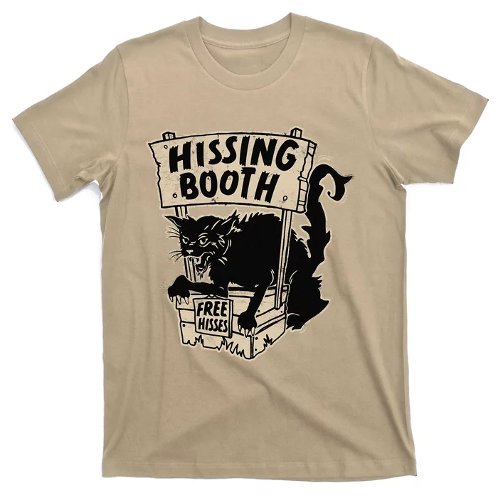 Funny Goth Black Cat Hissing Booth For Cat Moms & Cat Dads T-Shirt