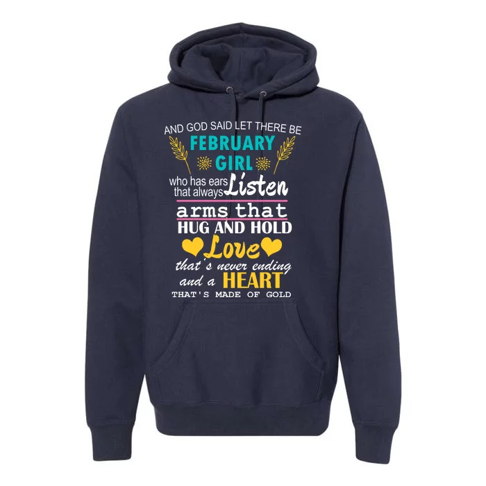 February Girl Birthday Gift Premium Hoodie