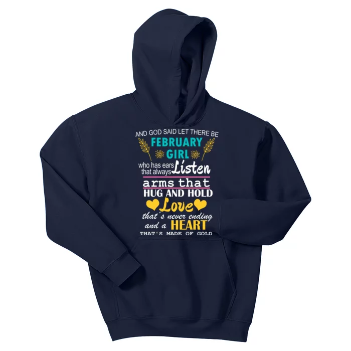 February Girl Birthday Gift Kids Hoodie