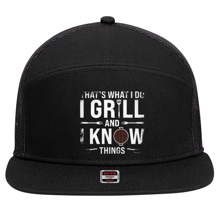 Funny Grilling BBQ Barbecue Smoking Meat Smoker Grill Lover 7 Panel Mesh Trucker Snapback Hat