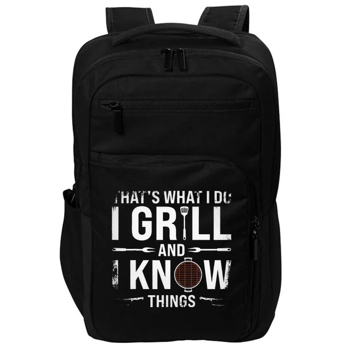 Funny Grilling BBQ Barbecue Smoking Meat Smoker Grill Lover Impact Tech Backpack