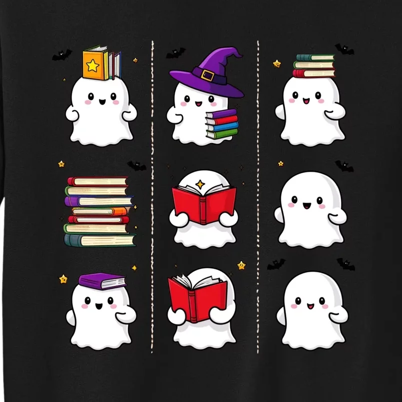 Funny Ghost Book Reading Halloween Design For Book Lovers & Teachers Tall Sweatshirt