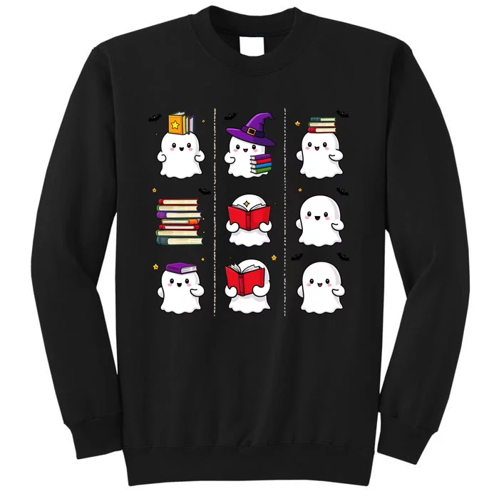 Funny Ghost Book Reading Halloween Design For Book Lovers & Teachers Tall Sweatshirt