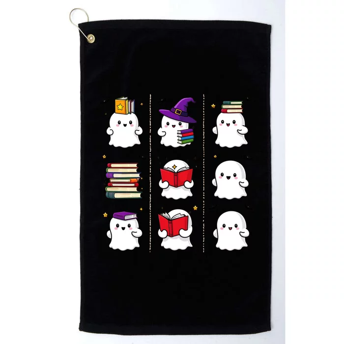 Funny Ghost Book Reading Halloween Design For Book Lovers & Teachers Platinum Collection Golf Towel