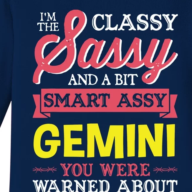 Funny GEMINI Birthday Zodiac Sign Classy Baby Long Sleeve Bodysuit