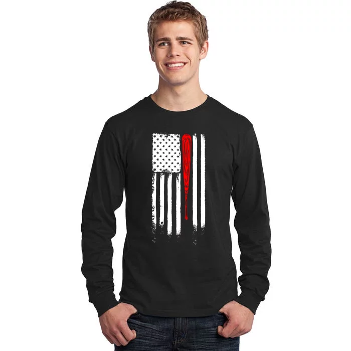 Funny Gift Baseball Flag Tall Long Sleeve T-Shirt