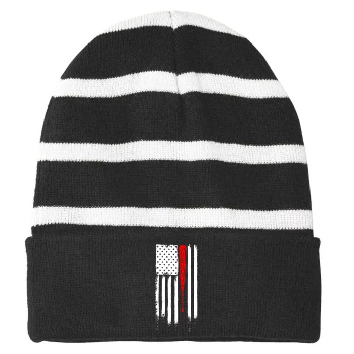 Funny Gift Baseball Flag Striped Beanie with Solid Band