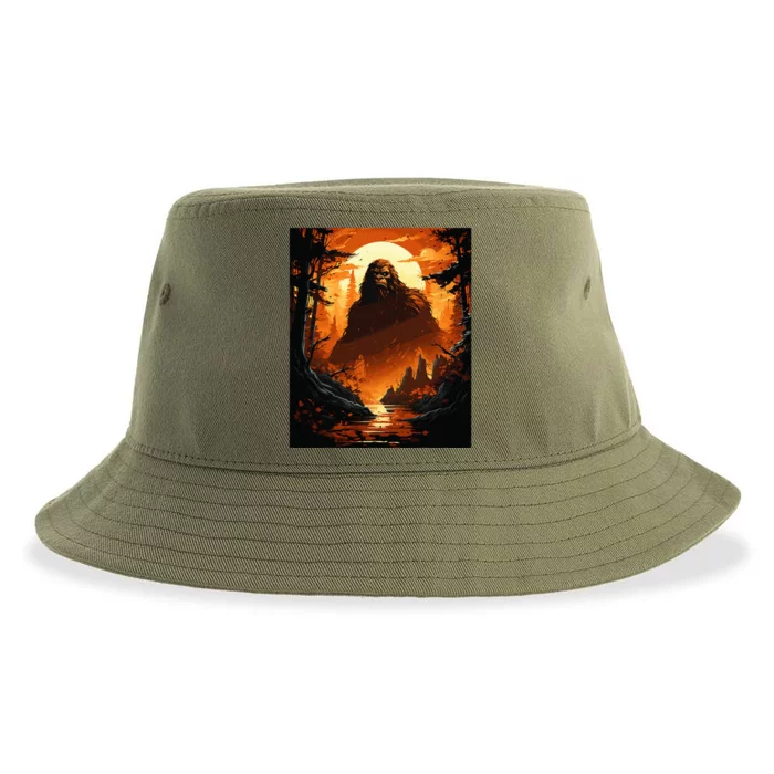 Funny Graphic Bigfoot Sasquatch Sustainable Bucket Hat