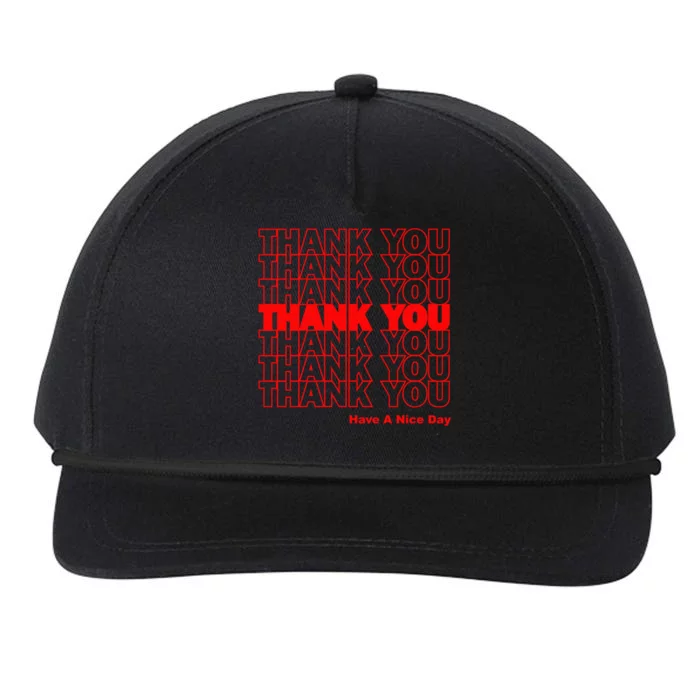 Funny Grocery Bag Thank You Have A Nice Day Graphic Gift Snapback Five-Panel Rope Hat