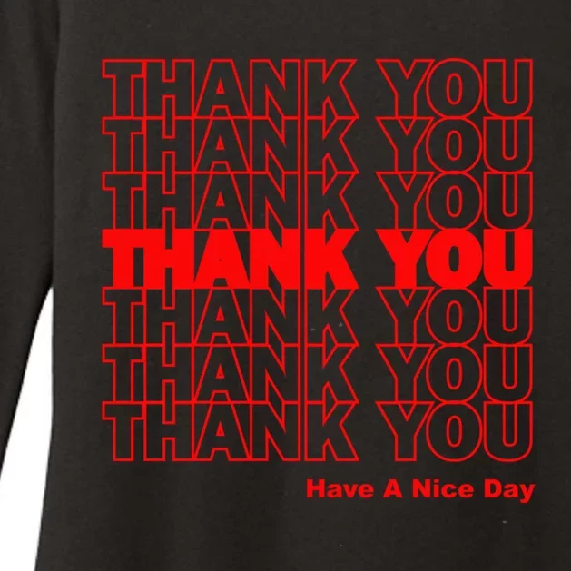 Funny Grocery Bag Thank You Have A Nice Day Graphic Gift Womens CVC Long Sleeve Shirt