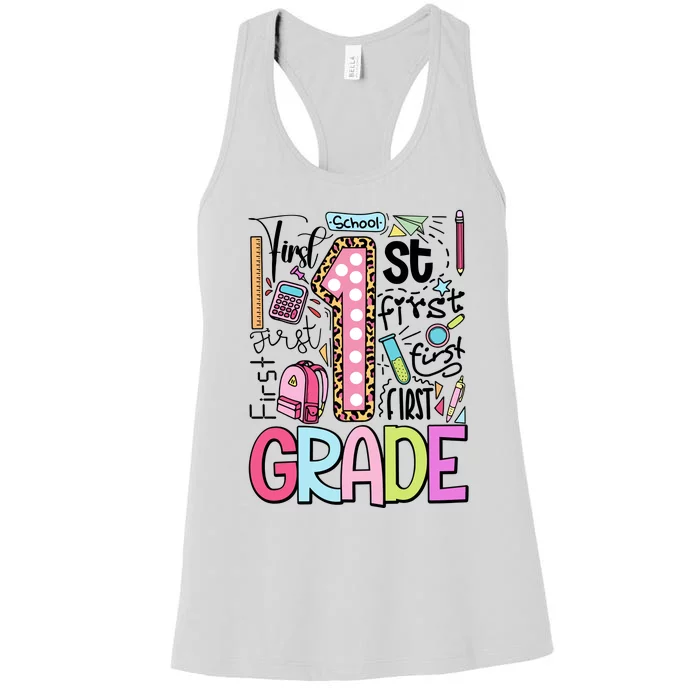 First Grade Back To School Teacher Life Women's Racerback Tank