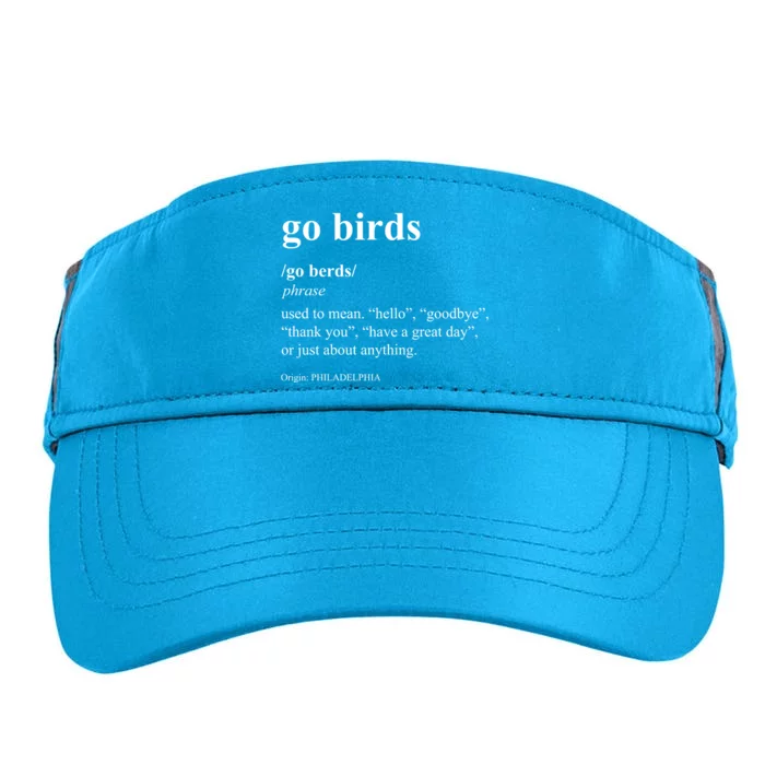 Funny Go Birds Definition Philadelphia Football Adult Drive Performance Visor