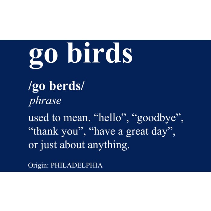 Funny Go Birds Definition Philadelphia Football Bumper Sticker