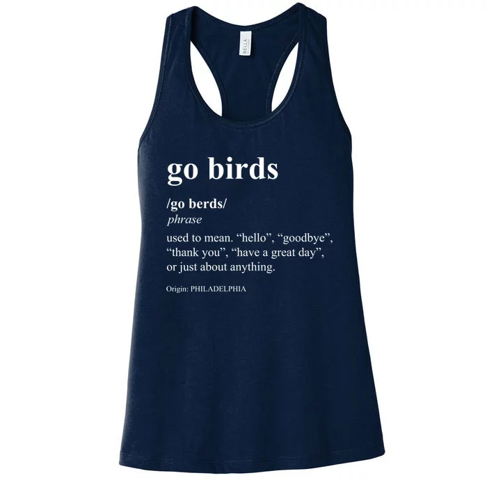 Funny Go Birds Definition Philadelphia Football Women's Racerback Tank