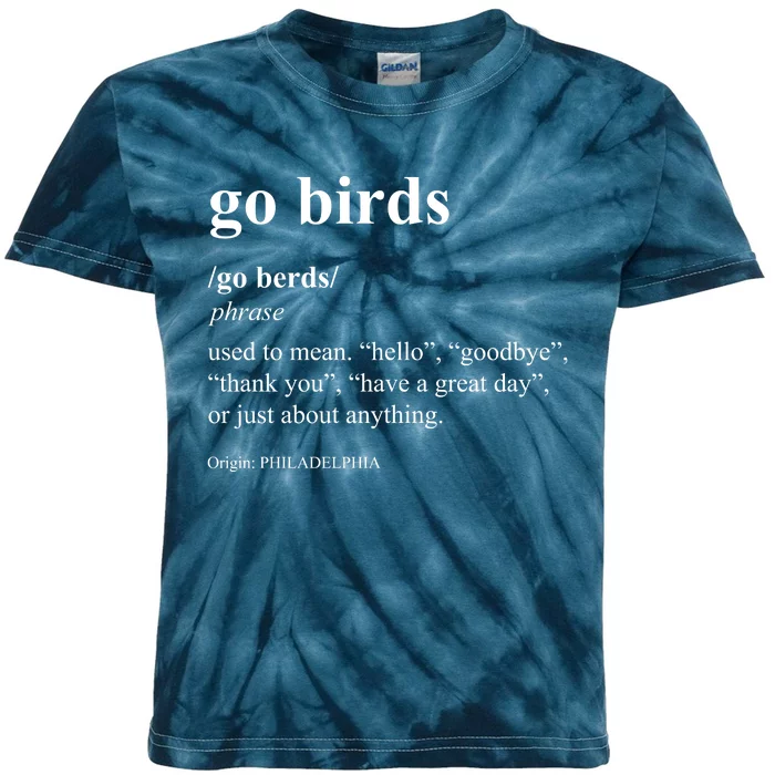 Funny Go Birds Definition Philadelphia Football Kids Tie-Dye T-Shirt