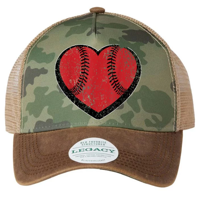 Funny Gift Baseball Heart Vintage Valentine's Day Gift For Kids Boys Legacy Tie Dye Trucker Hat