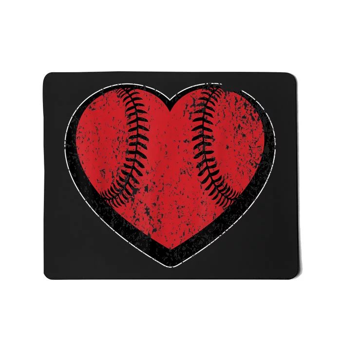 Funny Gift Baseball Heart Vintage Valentine's Day Gift For Kids Boys Mousepad