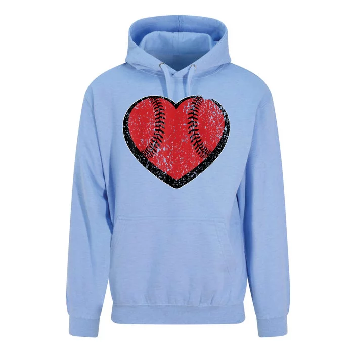 Funny Gift Baseball Heart Vintage Valentine's Day Gift For Kids Boys Unisex Surf Hoodie