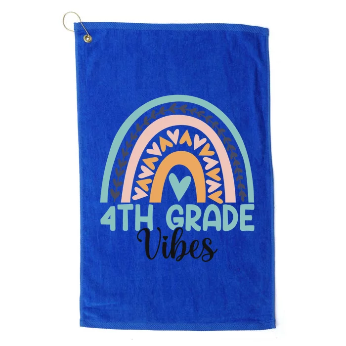 Fourth Grade Boho Rainbow Teacher Student 4Th Grade Vibes Funny Gift Platinum Collection Golf Towel