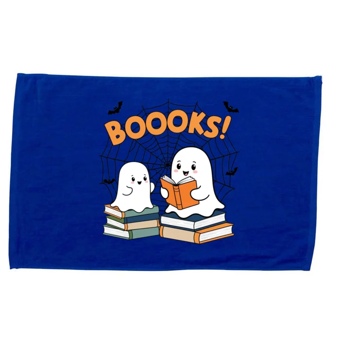 Funny Ghost Book Reading Halloween Design For Book Lovers & Teachers Microfiber Hand Towel