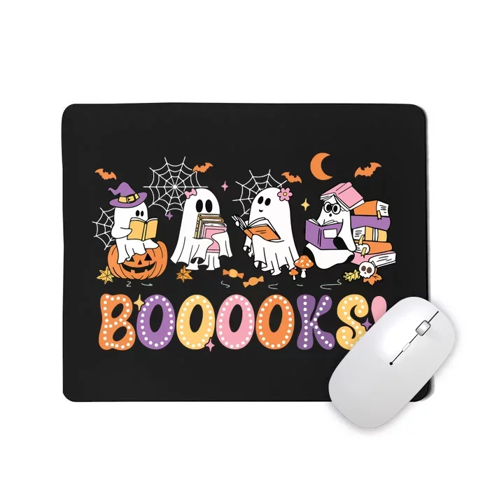 Funny Ghost Book Reading Halloween Booooks Lover Teacher Mousepad