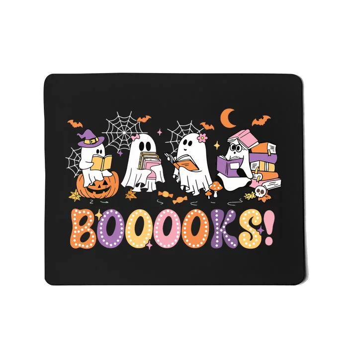 Funny Ghost Book Reading Halloween Booooks Lover Teacher Mousepad