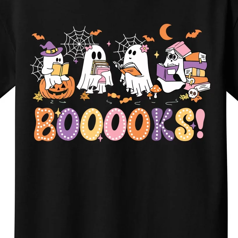 Funny Ghost Book Reading Halloween Booooks Lover Teacher Kids T-Shirt