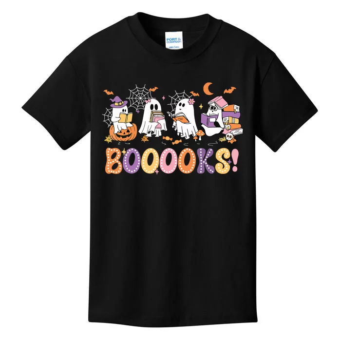 Funny Ghost Book Reading Halloween Booooks Lover Teacher Kids T-Shirt