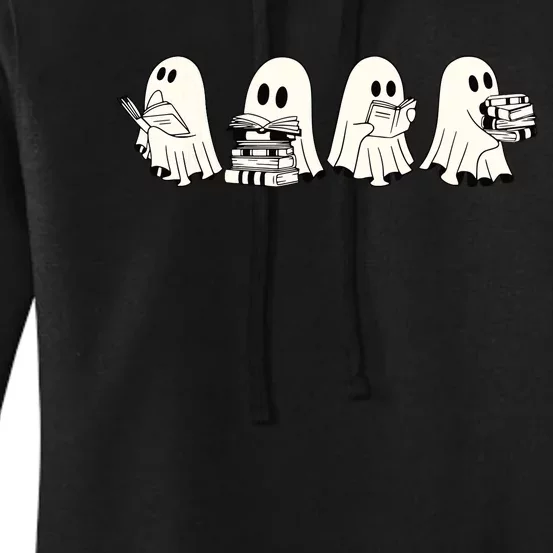 Funny Ghost Book Reading Halloween Books Lover Teacher Women's Pullover Hoodie